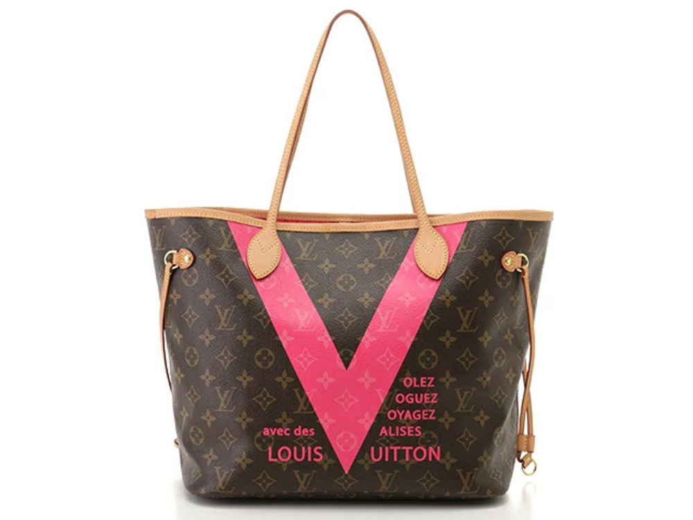 LOUIS VUITTON Neverfull Tote Bag Monogram V Pink